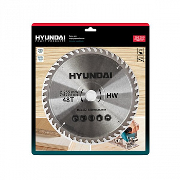 Диск для циркулярных пил Hyundai D255 48T D30mm/20мм/25.4мм 205209