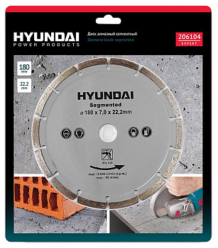 Диск алмазный Hyundai 180*22,2mm сегментный 206104