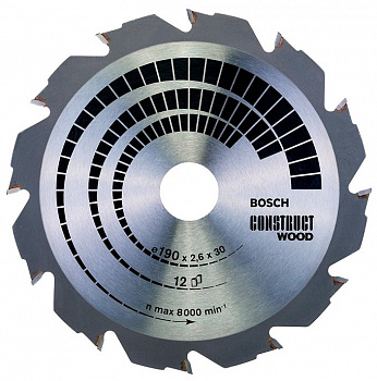Пильный диск BOSCH Construct Wood 2608640633 190х30 мм