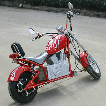 Электромотоцикл GreenCamel Chopper C100 красный 12623