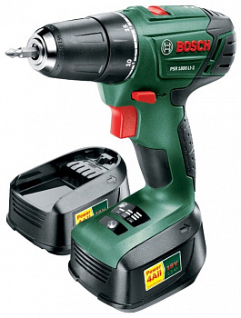 Дрель-шуруповерт BOSCH PSR 1800 LI-2 1.5Ah x2 Case