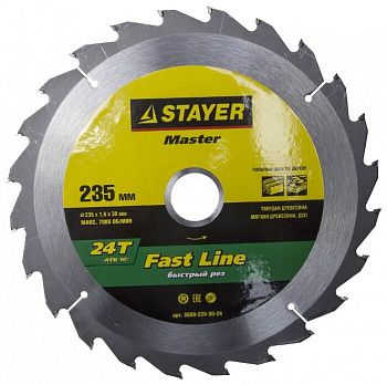 Пильный диск STAYER Fast Line 3680-235-30-24 235х30 мм