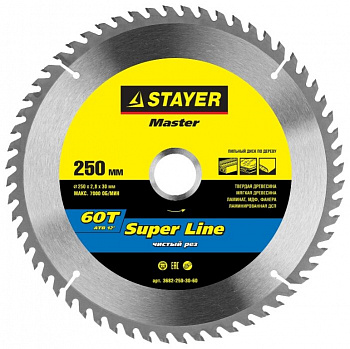 Пильный диск STAYER Super Line 3682-250-30-60 250х30 мм