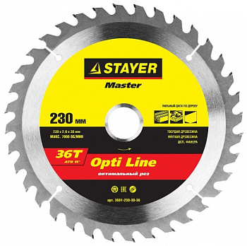 Пильный диск STAYER Opti Line 3681-230-30-36 230х30 мм