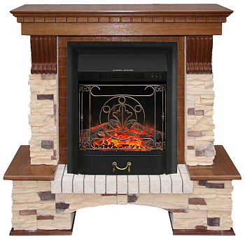 Портал Royal Flame Pierre Luxe сланец Темный дуб