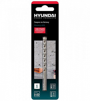 Сверло по бетону Hyundai 6,0x100/60mm 202303